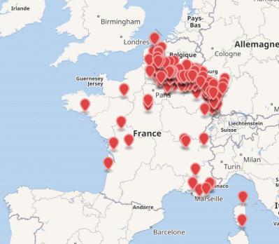 Carte des nécropoles nationales