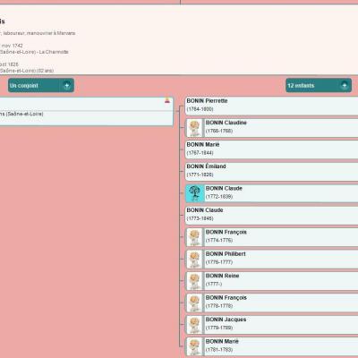 Descendance de francois bonin